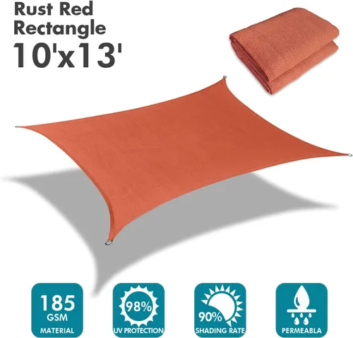 Miniatura 2 de KANAGAWA - Toldo triangular con bloque UV, color gris oscuro para patio,jardín, jardín trasero, actividades al aire libre Rojo (Rust Red)