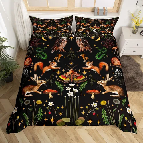 Miniatura 7 de Erosebridal Juego de ropa de cama con diseño de mariposas y flores azules, tamaño individual, funda de edredón floral de acuarela para niños