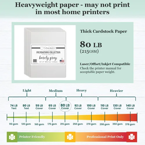 Miniatura 5 de Cardstock Warehouse Foundations Barely Gray - 8.5 x 11 pulgadas, 80 libras, 7.58 oz/m², papel de cartulina 100% reciclado, 25 hojas