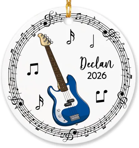 Miniatura 16 de Adorno de acordeón personalizado de Navidad, adorno de instrumento musical de acordeón para árbol de Navidad 2025, adorno de acordeón regalo