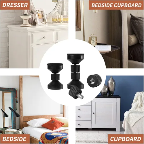Miniatura 5 de dadop Marco de cama ajustable roscado, herramienta antivibraciones para cama, topes de cabecero, cabeceros de noche que evitan que se aflojen