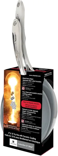 Miniatura 22 de Chantal Induction 21 - Cacerola antiadherente de acero de 1 cuarto de galón con tapa de vidrio templado, cerámica antiadherente, acero inoxidable