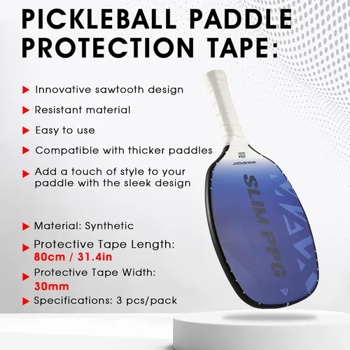 Miniatura 29 de PICKLETECH Cinta de protección de pala de pickleball – Protector de borde de cabeza de paleta – Cinta de protección de borde de raqueta ajuste gris