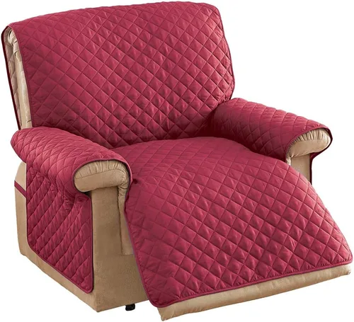 Miniatura 19 de Collections Etc - Funda protectora acolchada, reversible y resistente a derrames para muebles con lazos - Cubre el fondo del asiento, el respaldo