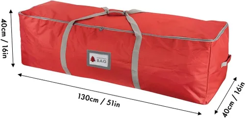 Miniatura 3 de Bolsa de almacenamiento para árbol de Navidad Oxford resistente con asas extra acolchadas, bolsa de almacenamiento impermeable Oxford para árbol Rojo