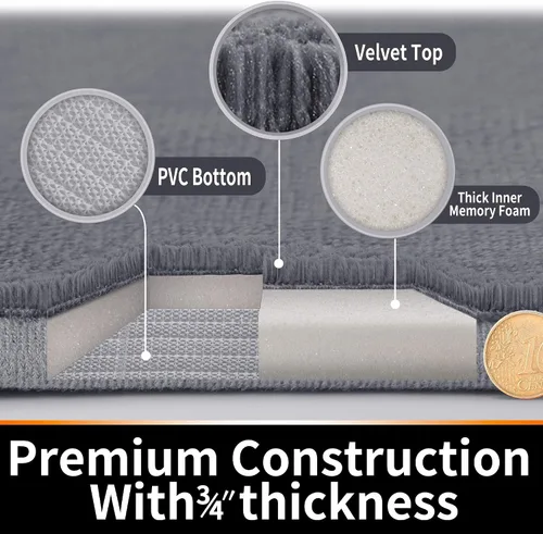 Miniatura 6 de Yimobra Alfombra de baño de espuma viscoelástica de tamaño grande de 24 x 17 pulgadas + forma de U de 24 x 20 pulgadas, suave y cómoda, súper