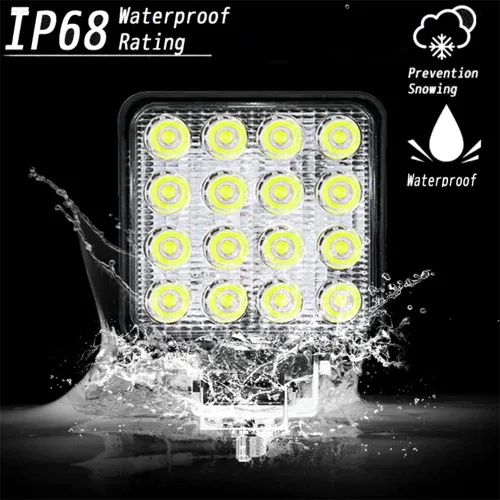 Miniatura 4 de Cápsulas de luz LED para camión, 4 pulgadas, 48 W, luz de trabajo LED, cuadrada, 12 V, 24 V, haz puntal, luces de conducción todoterreno para 2