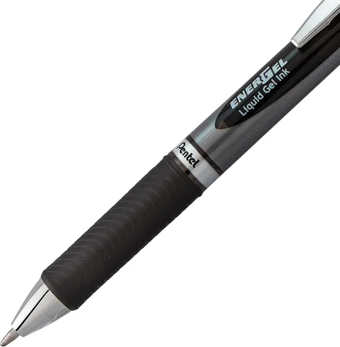 Miniatura 4 de Pentel Energel RTX - Bolígrafo retráctil de gel líquido, línea gruesa, punta de metal, tinta negra, paquete de 2 unidades (BL80BP2A)