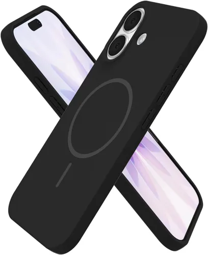 Miniatura 189 de oakxco Funda de silicona Mag Safe para iPhone 17 Pro Max, funda magnética delgada y fina compatible con carga inalámbrica MagSafe, bonita funda Negro