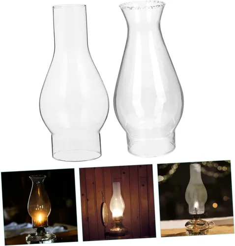 Miniatura 3 de DECHOUS 2 piezas de pantalla de queroseno pantallas de lámparas de lámparas de lámpara de aceite a prueba de viento sombra de queroseno cubierta