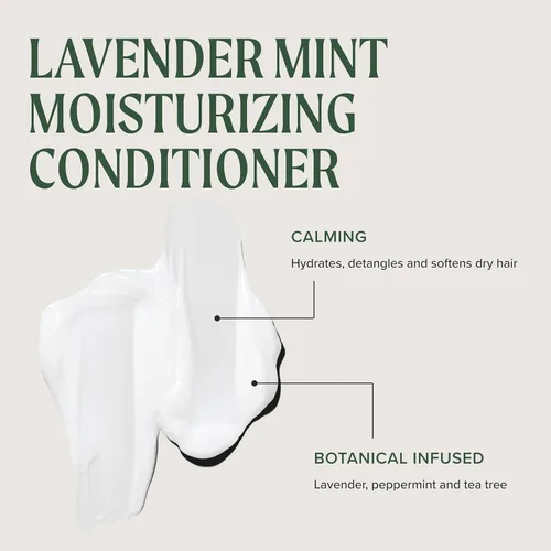 Miniatura 3 de Acondicionador hidratante de menta y lavanda de árbol de té, hidrata y calma, para cabello grueso y seco
