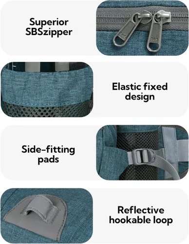 Miniatura 4 de Waterfly - Riñonera Fanny Pack: Bolso Fanny con 2 soportes para botellas de agua, cinturón lumbar, para senderismo, caminatas, correr, trotar, Azul