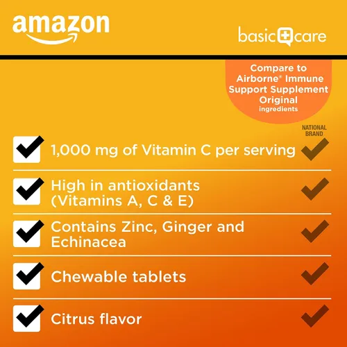 Miniatura 3 de Amazon Basic Care Comprimidos masticables de cítricos de apoyo inmunológico, 32