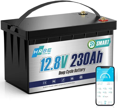 Batería marina LiFePO4 de 12 V 230 Ah, baterías de litio Bluetooth actualización BMS de 200 A, hasta 5000+ ciclos profundos, batería de fosfato de