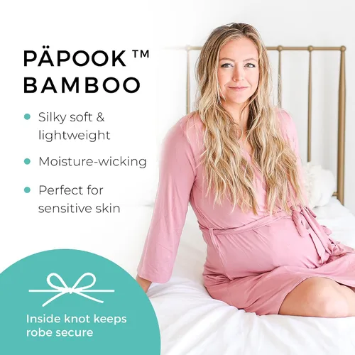 Miniatura 5 de Posh Peanut Bata de mamá para maternidad, parto de parto, ropa de descanso de lactancia suave, viscosa de bambú