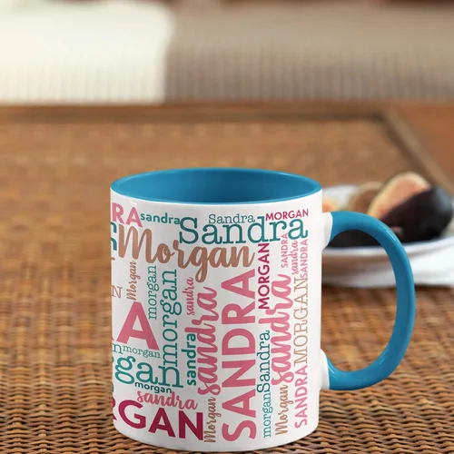 Miniatura 4 de Tazas de café personalizadas con arte de nube de palabras, 12 colores y 9 fuentes artísticas, 11 onzas. Regalos personalizados para parejas, hombres