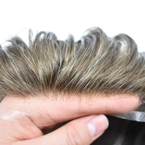 Miniatura 3 de Sistema de cabello de encaje francés para hombres Tupé para hombres Pieza de cabello humano real para hombres Sistema de reemplazo de cabello