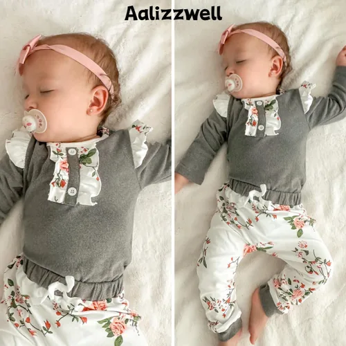 Miniatura 2 de Aalizzwell Conjunto de pantalones de invierno y otoño para bebés recién nacidos