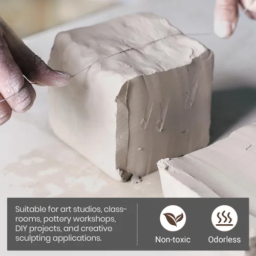 Miniatura 4 de CalPalmy - Arcilla de cerámica blanca de 10 libras para esculpir, construcción manual y horno Natural Clay • Smooth Consistency • Wheel Throwing •