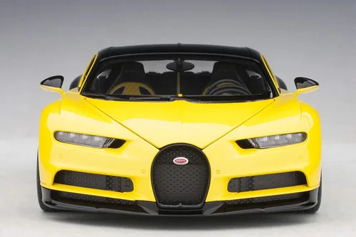 Miniatura 8 de Autoart Bugatti Chiron Jaune Molsheim Amarillo y Nocturne Negro Modelo 1/18