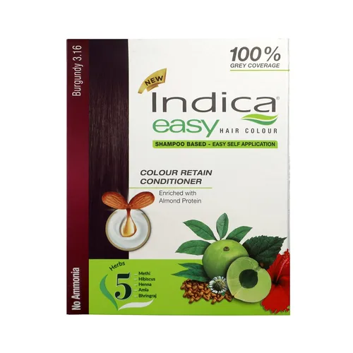 Miniatura 3 de Indica Easy Shampoo Based Color de cabello Borgoña Paquete de 3