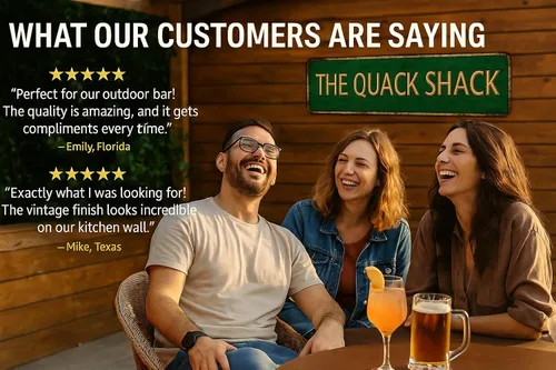 Miniatura 6 de Letrero de metal vintage con texto en inglés "The Quack Shack" de 4 x 16 pulgadas, letrero de calle para el hogar, restaurante, bar, cafetería