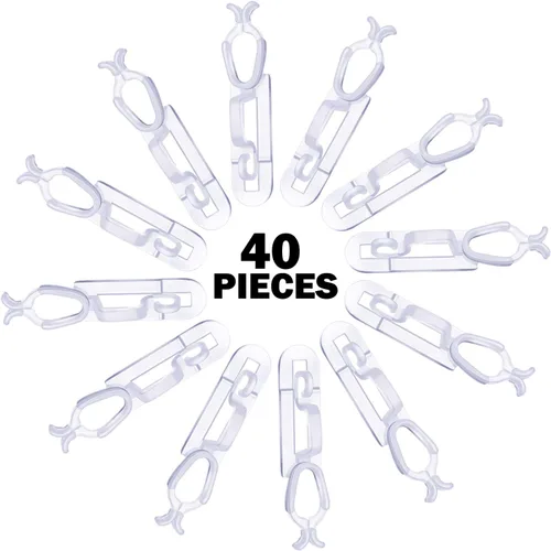 Miniatura 7 de 40 clips de canalón de luz de Navidad, clip de plástico C7 C9 para decoraciones de fiesta de Navidad (transparente)