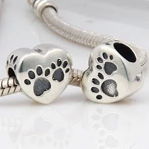 Miniatura 5 de ABUN Dijes de huella de pata de perro de plata de ley 925 para pulseras de dijes, regalos para madres