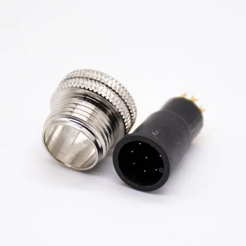 Miniatura 4 de Elecbee m12 conector 8 Pin recto macho overmoldeado soldadura taza sin blindaje un código macho recto 8pin m12 conector