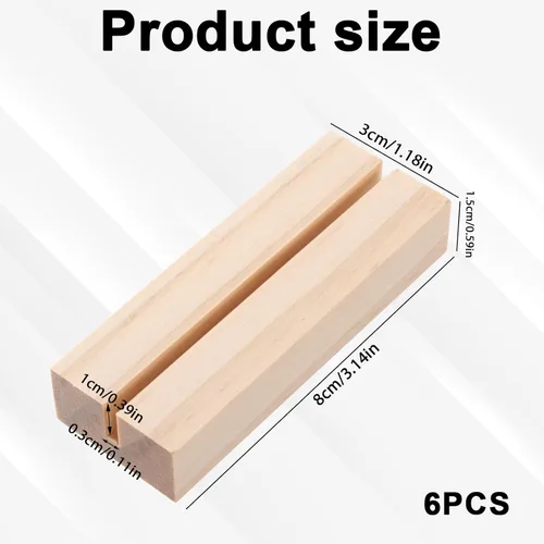 Miniatura 2 de 6 soportes de madera para números de mesa, tarjeteros de madera para colocar tarjetas de fotos y tarjetas de nombre para letreros acrílicos