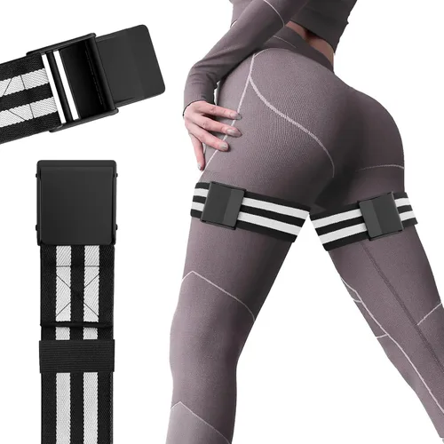 Miniatura 9 de Bandas para glúteos, bandas de restricción de flujo sanguíneo para mujeres/hombres, bandas de entrenamiento BFR ajustables para glúteos