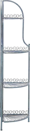 Miniatura 10 de SAFAVIEH Outdoor Collection Abarrane - Estantería esquinera de hierro forjado de 4 niveles, estilo victoriano, color verde oscuro antiguo