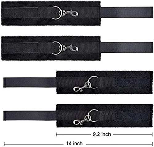 Miniatura 7 de Kit de sujeción de cama para cama de tamaño King, amarre sexual debajo del colchón, lazos sexuales de tamaño Queen para tobillos y muñecas, puños