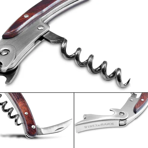 Miniatura 5 de Seki Japan CRESCENT - Cuchillo profesional de camarero con sacacorchos, botellas de vino sumiller y abridor de cerveza, cuerpo de acero inoxidable