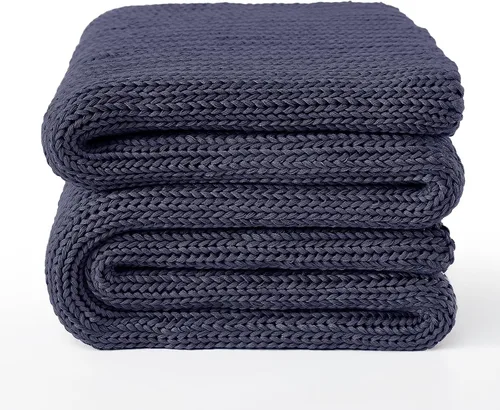 Miniatura 49 de Guohaoi Almohadilla de regazo con peso de punto (beige 20 x 30 pulgadas, 2 libras) sin cuentas, manta con peso refrescante para niños para siesta