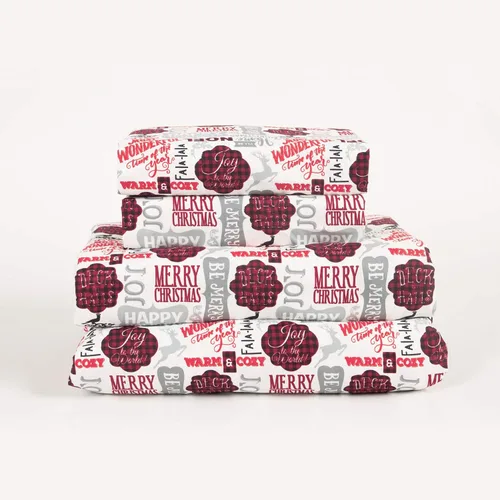 Miniatura 4 de Juego de sábanas de microfibra de bolsillo profundo de 4 piezas con diseño navideño de muérdago y flor de pascua, tamaño completo, verde rojo blanco