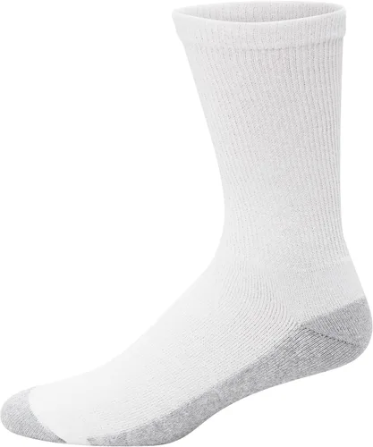 Miniatura 3 de Hanes Calcetines dobles resistentes para hombre, que disipan la humedad del cuello redondo y el tobillo, color blanco y negro, varios paquetes