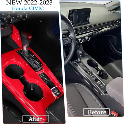 Miniatura 6 de MUXEE Marco de Consola Central Civic de 11ª Generación Cubierta de Panel de Cambio de Marchas Trim para Honda Civic 2022 2023 2024 2025 2026 - ABS
