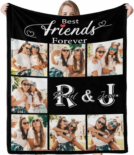 Miniatura 9 de Regalos para hermanas de hermana manta con collage de fotos, mantas de fotos personalizadas para hermanas, mejores amigas, mujeres, manta de amistad