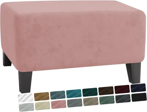 Miniatura 17 de MAXIJIN Funda Otomana de Terciopelo Cubierta Rectangular Elástica Cubiertas de Otomano Cuadradas Funda Rectangular Lavable para Taburete de Pie