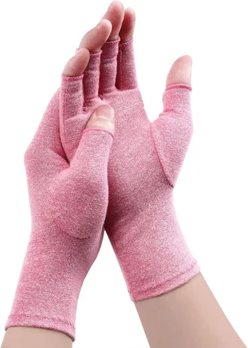 Miniatura 16 de Guantes de artritis – Compresión sin dedos para aliviar el dolor de las articulaciones, guantes de mano cálidos para túnel carpiano para mujeres