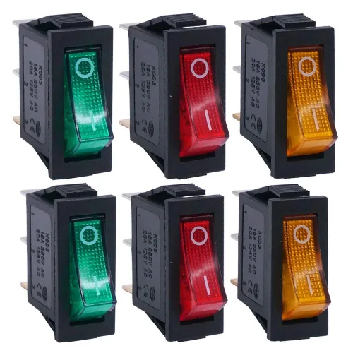 Miniatura 15 de Twidec Interruptor basculante de 3 pines 3 posiciones ON/OFF/ON AC 6A/125V 10A/250V SPDT Coche Barco Negro Interruptor basculante palanca KCD1-5-103