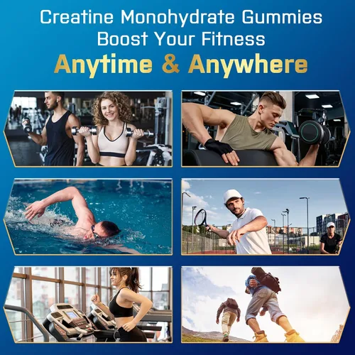 Miniatura 9 de Gomitas de monohidrato de creatina, creatina para mujeres y hombres, gomitas de monohidrato de creatina preentrenamiento con taurina, vitamina B6