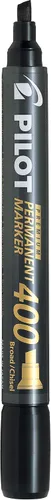 Miniatura 3 de PILOT Premium 400 marcadores permanentes, punta de cincel de punta ancha, tinta negra, caja de 12 unidades (SA4-BLK)
