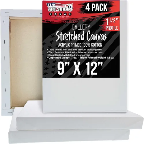 Miniatura 10 de U.S. Art Supply Lienzo grande estirado para pintar de 16 x 20 pulgadas, profundidad de galería, 1-1/2 pulgadas de grosor, paquete de 3 – 12 onzas