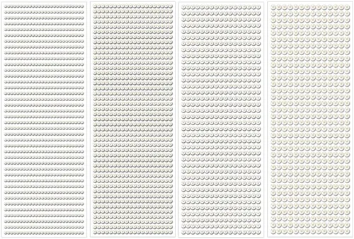 Miniatura 22 de 3090 unidades, 4 hojas de pegatinas de diamantes de imitación, autoadhesivas, de 3/4/5/6 mm, piedras preciosas de fibras acrílicas