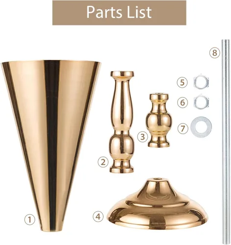 Miniatura 7 de Sziqiqi Juego de 2 centros de mesa altos metálicos para mesas de recepción de boda Florero dorado con soporte Decoración de base para fiestas