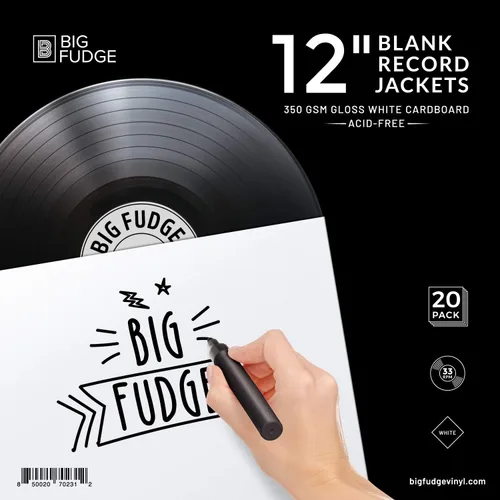 Miniatura 8 de BIG FUDGE Pro Blank Album Jackets - 7 pulgadas x negro - 20 cubiertas de discos de vinilo (400 gsm) - Cubierta de álbum para discos - Mangas