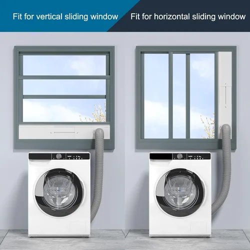 Miniatura 5 de Kit de Ventana para Ventilación de Secadora, Kit de Conducto de Ventana con Manguera, Paneles de Sellado de Ventilación de Secadora Ajustables que