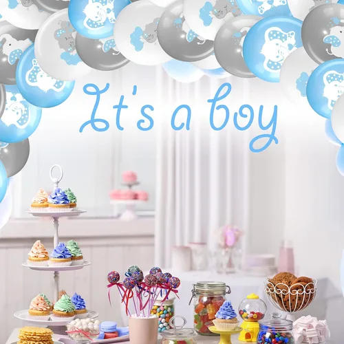 Miniatura 8 de Aoriher 45 globos de elefante de 12 pulgadas, globo de elefante para baby shower, para bebés, niños y niñas, revelación de género, suministros